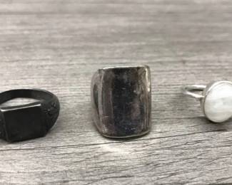 Unmarked 950 Fine Silver Ring Lot 20.42 Grams $75 for all or $30 each