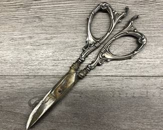 Vintage Sterling Silver Handle Ornater Table Sheaars Scissors Only Handles are sterling Silver  $150