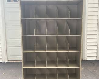 Tennsco open shelf storage unit with 35 cubbies Great condition. 4 units available  36” wide. 13” deep. 72” tall.