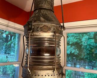 Antique ships lantern. Anchor location 