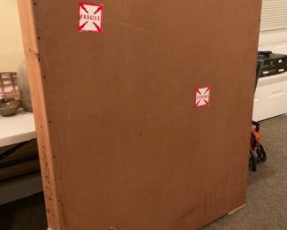 Heavy duty crate for shipping artwork. 60” by 49” by 6”