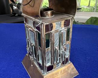 Vintage Korean stained glass lantern