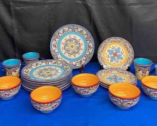  01 Euro Ceramica Plates, Bowls, And Cups 