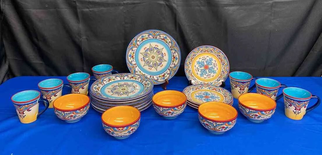  01 Euro Ceramica Plates, Bowls, And Cups 