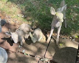 Cement Birdbath Planter W Yard Accessories 