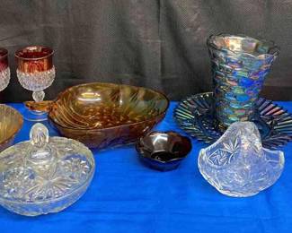 Colorful Glass Platters And Other 