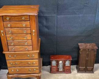 Jewelry Stand And 2 Jewelry Boxes 