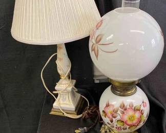 Vintage Gone With The Wind Parlor Lamp And 1 Other 
