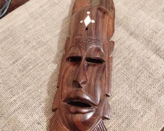 Wooden African mask, 15L x 3.5W
