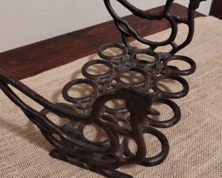 Caste iron egg holder, 12 eggs, 9.5Wx6Dx5H