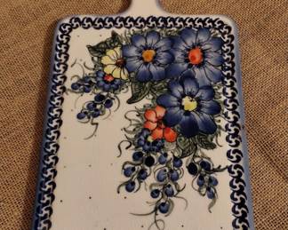 Polish Pottery trivet, 12" x 6"