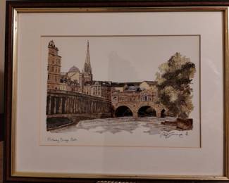 Framed print, Pultaney Bridge, Bath England, 15x12