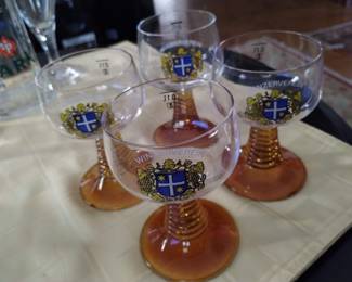 German 'Winzerverein Deidesheim' wine glasses (4), .1L each.