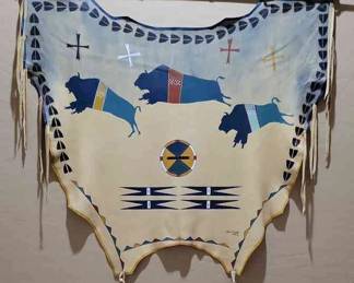 011 Painted Buffalo On Leather