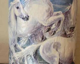 Hand Painted Trash Can