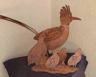 Metal Roadrunner Quail