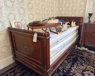 French Empire Style Reproduction Sleigh Bed (2 available)