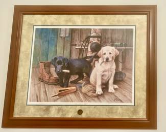 Signed & numbered Jim Killen Dog print, Breaktime II, National Wild Turkey Federation print