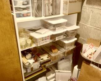 Many Stampin-Up supplies, lots of card stock, many crafting supplies, instruction books, etc. (some SOLD)