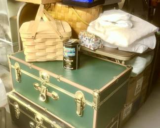 Storage trunks, misc. picnic baskets, coolers