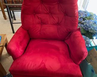 Red Upholstered Arm Chair