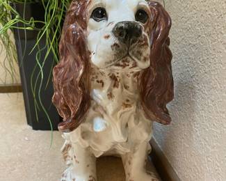 Ceramic Brown/White Cocker Spaniel Sculpture