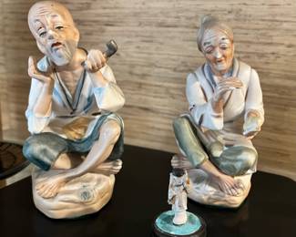 Ardco Elderly Japanese Man & Woman Figurines