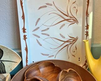 Wooden Serving Bowls, Folding Serving Tray