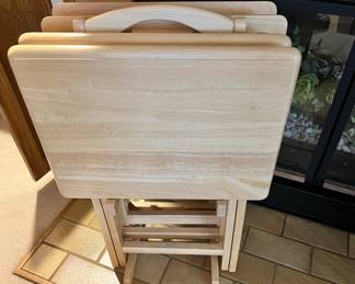Wooden TV Trays Set of 4