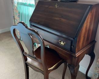 Drop down desk and chair