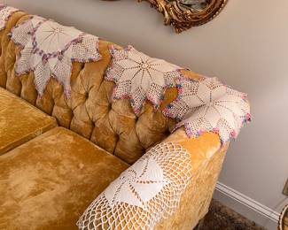 Vintage button tufted sofa