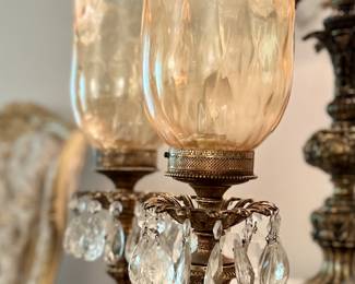 Crystal table lamps with crystals
