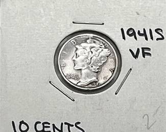 Lot 006   3 Bid(s)
1941 S Silver Mercury Dime