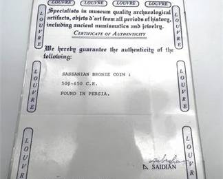 Lot 041   2 Bid(s)
Sassanian Bronze Coin: 500-650 C.E. Found In Persia