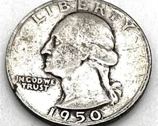 Lot 044   4 Bid(s)
1950 Silver Washington Quarter