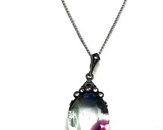 Lot 065   0 Bid(s)
Sterling Silver Multi-Colored Gemstone Necklace