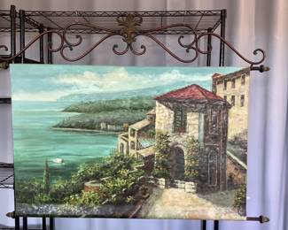 Painted Canvas Tapestry Wall Hanging