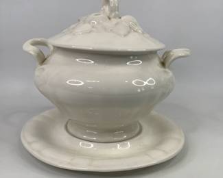 Gustin Co White Ceramic Soup Tureen
