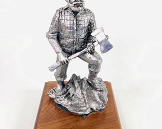 Michael Ricker Pewter "Paul Bunyan" Sculpture