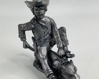 Michael Ricker Pewter Pecos Bill Sculpture
