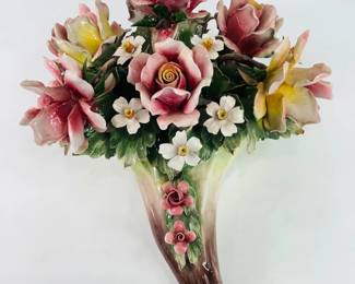  Italian Capodimonte Porcelain Flower Centerpiece
