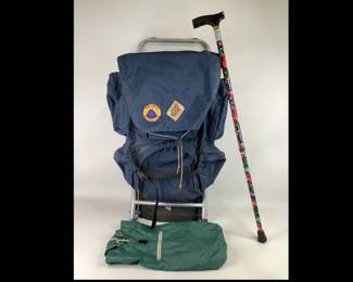 Camp Trails Hiking Backpack and Floral Duro-Med Industries Cane