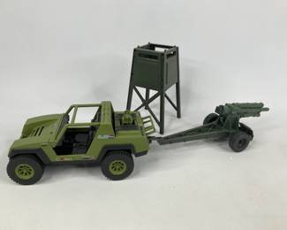  Vintage G.I. Joe VAMP Vehicle, Trailer Gun and Watchtower