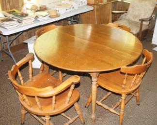 Round Table with Six Arm Chairs