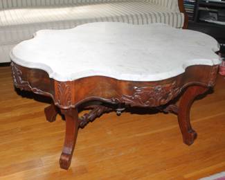 Antique Table with Marble Top