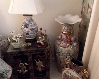 Oriental cabinet & decor
