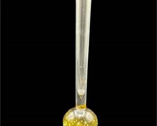 Lot 383   
MCM Clear and Amber Blown Glass Bubble Bud Vase