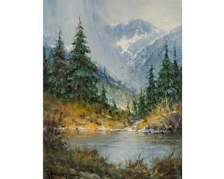 G. Harvey (Gerald Harvey Jones, Texas, 1933-2017), _October Snows_, oil on panel