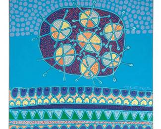 Brother Cletus Behlmann (San Antonio, Texas, 1933-2016), abstract stained glass composition, oil on canvas