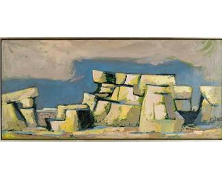 Otis Dozier (Texas, 1904-1987), _After the Rain_, 1961, oil on masonite